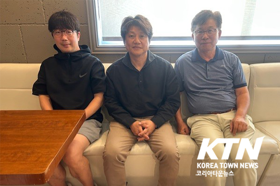 상공회 입장을 밝힌 이상윤 전회장, 신동헌 회장, 김현겸 전회장(왼쪽부터)