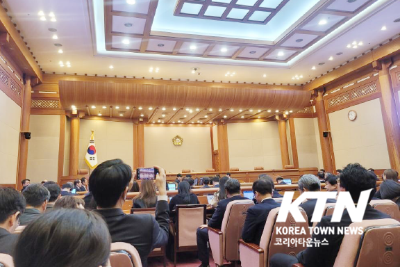 윤석열 대통령 탄핵 심판이 이뤄진 헌법 재판소 내부 전경